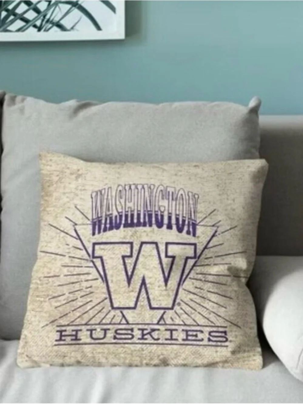 NWT! NCAA WASHINGTON HUSKIES 26 X 26 WOVEN Throw Pillow